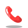 call icon red and having shadow