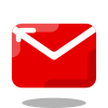 email icon red and having shadow